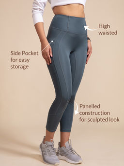 Nykd by Nykaa - Nykd All Day High Rise Classic Pannelled Leggings - NYK100 Pewter