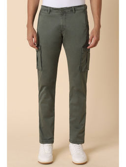 Allen Solly - Men Olive Slim Fit Solid Casual Trousers