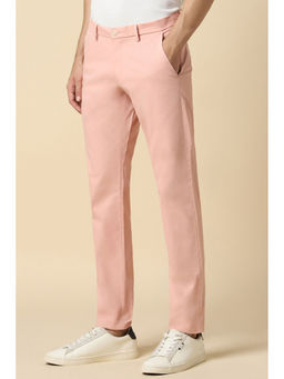Allen Solly - Men Pink Slim Fit Solid Casual Trousers
