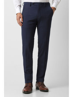 Van Heusen - Men Navy Solid Ultra Slim Fit Trousers