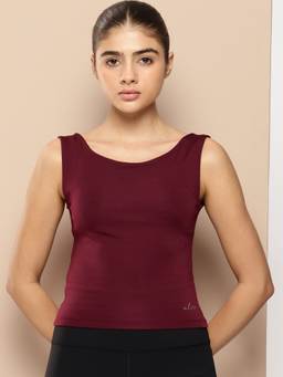 Alcis - Maroon Sports Ravenflex Inbuilt Bra Tank Top