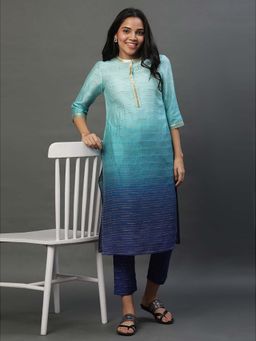 Aurelia - Green Ombre Kurta and Trouser (Set of 2)