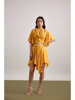 EchoStudio - Knotted Resort Crop Top with Skirt (Set of 2)