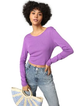 ONLY - Women Solid Purple Top