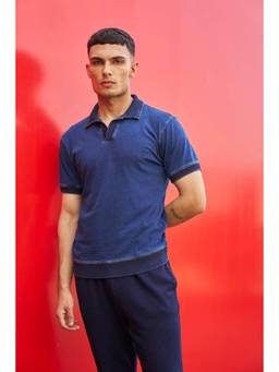 dash and dot - Indigo Polo Tshirt