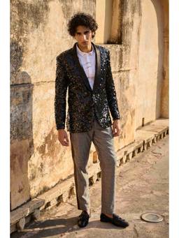 dash and dot - Black Paillette Tux Jacket