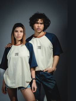 ORE OFE - Beige Baseball Oversized T-Shirt
