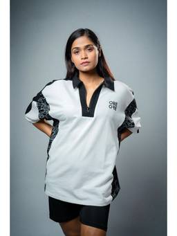 ORE OFE - White Oversized Polo T-Shirt