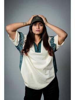 ORE OFE - Cream Oversized Polo T-Shirt