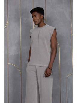 ORE OFE - Grey Relaxed Waffle Tank