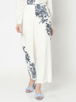 VERO MODA - White Floral Wide Pants