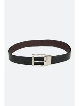 Louis Philippe - Men Black Textured Genuine Leather Casual Belt