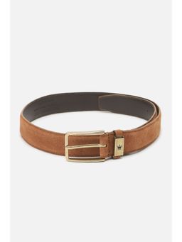 Louis Philippe - Men Brown Textured Genuine Leather Casual Belt