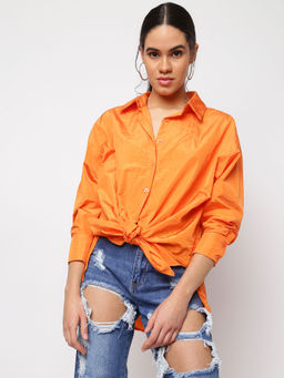 Missguided - Orange Extreme Oversized Shirt