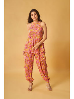 Maisolos - Yellow Crepe Printed Co-Ord (Set of 2)