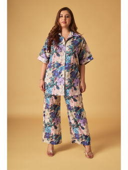 Maisolos - Multi-Color Linen Floral Co-Ord (Set of 2)