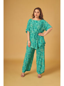 Maisolos - Green Floral Crepe Co-Ord (Set of 2)
