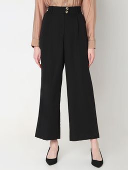 VERO MODA - Black Double Button Korean Pants