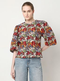 VERO MODA - Multi Floral Print Cotton Top