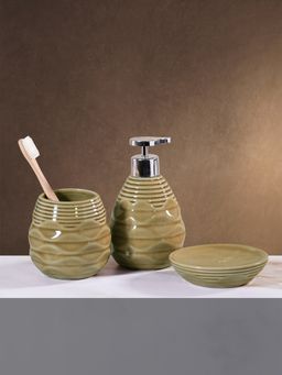 OBSESSIONS - Green Ceramic Luxury Bathroom (Set of 3)