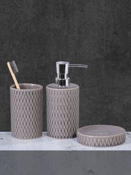 OBSESSIONS - Grey Ceramic Luxury Bathroom (Set of 3)