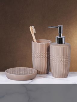 OBSESSIONS - Beige Ceramic Luxury Bathroom (Set of 3)