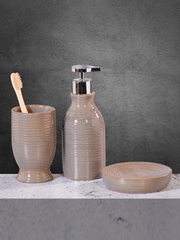 OBSESSIONS - Brown Ceramic Luxury Bathroom (Set of 3)