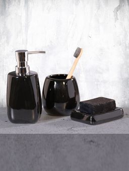 OBSESSIONS - Black Ceramic Luxury Bathroom (Set of 3)
