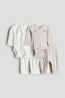 H&M - Boys & Girls 6-Piece Bodysuit And Trousers Set