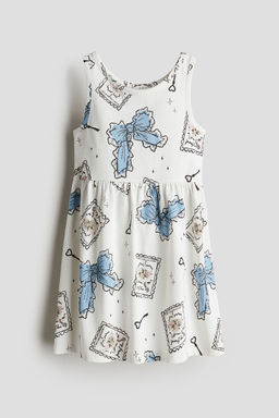 H&M - Girls Turquoise Patterned Jersey Dress