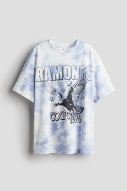 H&M - Boys Blue Oversized Printed T-Shirt