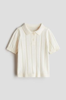 H&M - Boys White Knitted Polo Shirt