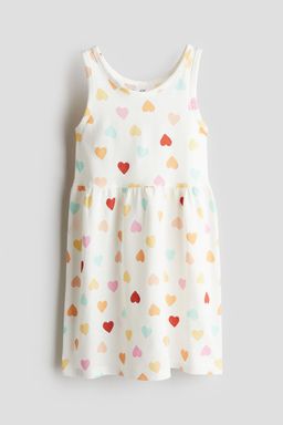H&M - Girls Black Patterned Cotton Dress