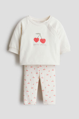 H&M - Boys & Girls White 2-Piece Cotton Set