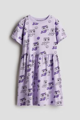 H&M - Girls Purple Printed Jersey Dress