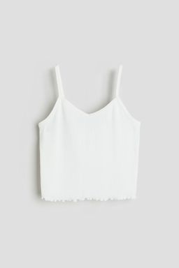 H&M - Girls Black Ribbed Jersey Strappy Top
