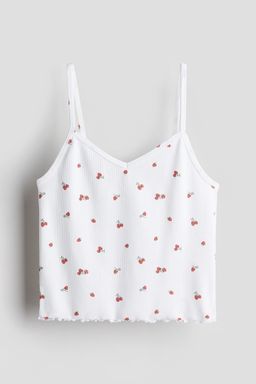 H&M - Girls Black Ribbed Jersey Strappy Top