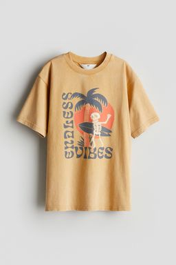 H&M - Boys Beige Cotton Jersey T-Shirt