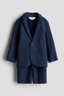 H&M - Boys Blue Dressy Pique Jacket And Shorts Set