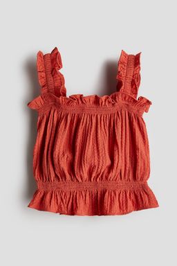 H&M - Girls Orange Seersucker Top