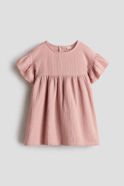 H&M - Girls Pink Cotton Muslin Dress