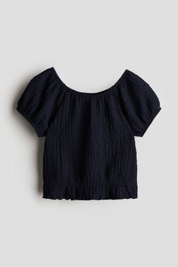 H&M - Girls White Puff-Sleeved Top