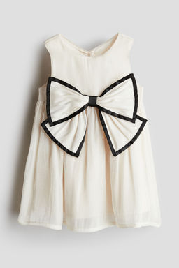 H&M - Girls White Bow-Detail Organza Dress