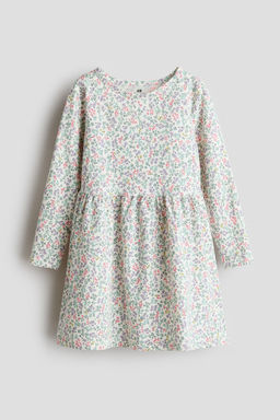 H&M - Girls Blue Printed Cotton Dress