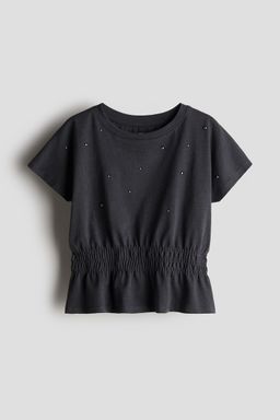 H&M - Girls Orange Cotton Jersey Peplum Top