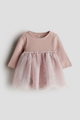 H&M - Girls Pink Tulle-Skirt Bodysuit Dress