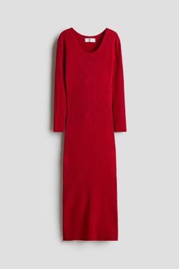 H&M - Girls Red Rib-Knit Dress