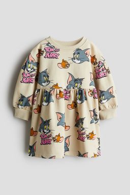 H&M - Girls Grey Printed Sweatshirt Dress