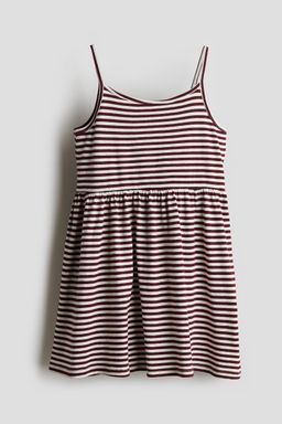 H&M - Girls White Cotton Jersey Strappy Dress