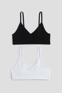 H&M - Girls 2-Pack V-Neck Crop Tops